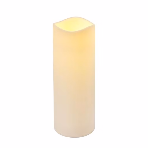 Lights4fun Waterproof LED Pillar Candle with Flickering Flame and Timer, White, Height: 30 cm – 2