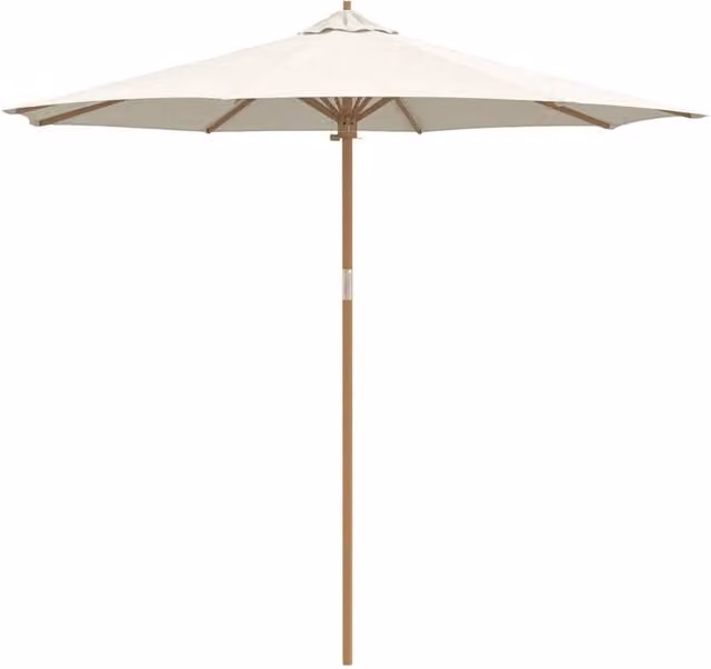 Berkfield Home Cream White Garden Parasol with Bamboo Frame, W: 270 cm, D: 260 cm