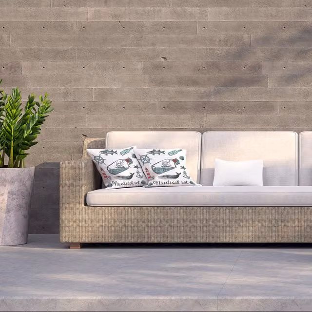 Nauticle Items Square Outdoor Cushion in Blue and White, W/D/H: 60 x 60 x 1 cm
