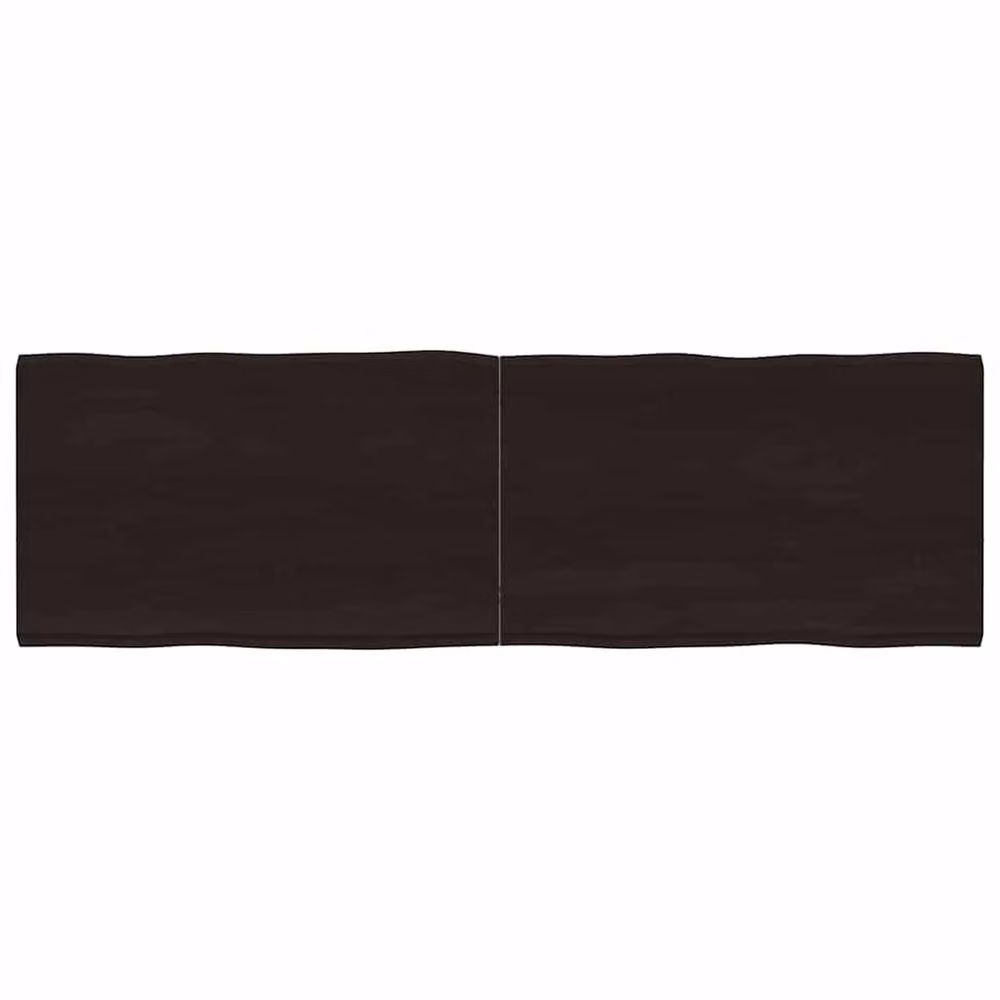 Berkfield Home Live Edge Solid Oak Table Top in Dark Brown and Dark Grey, W/D/H: 160 x 50 x 2-4 cm – 2