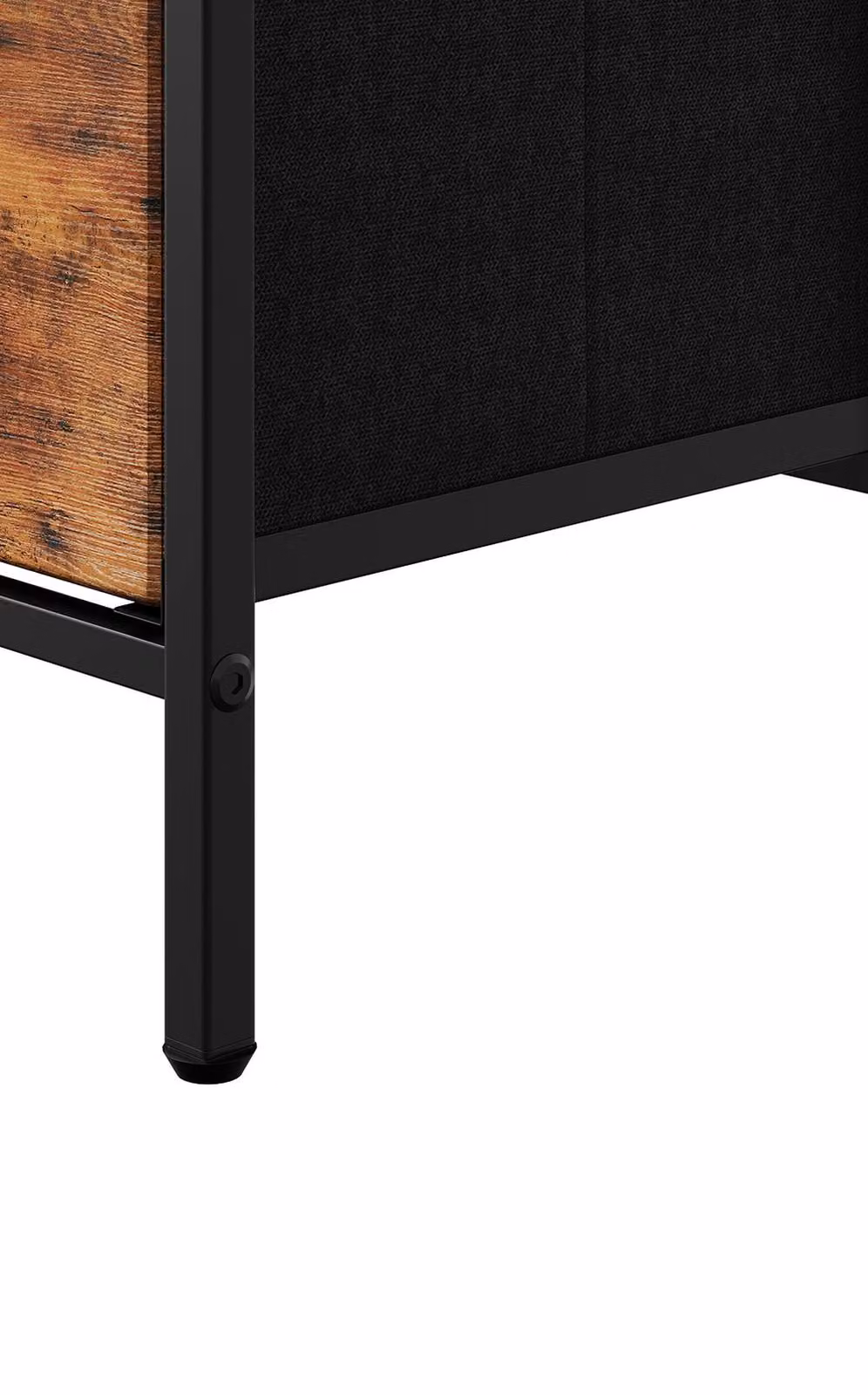 Living and Home Vintage Brown Nightstand Bedside Table with 2 Fabric Storage Drawers – 5