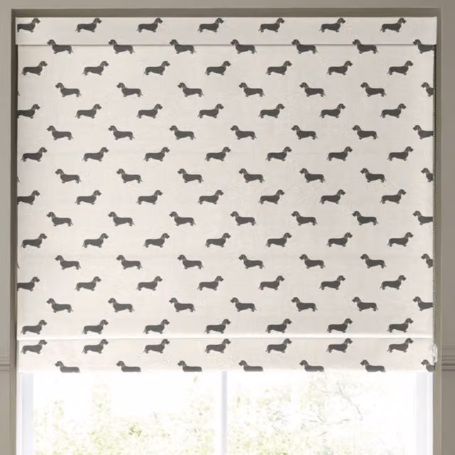 Emily Bond Basil Made to Measure Blackout Roman Blind in Pebble