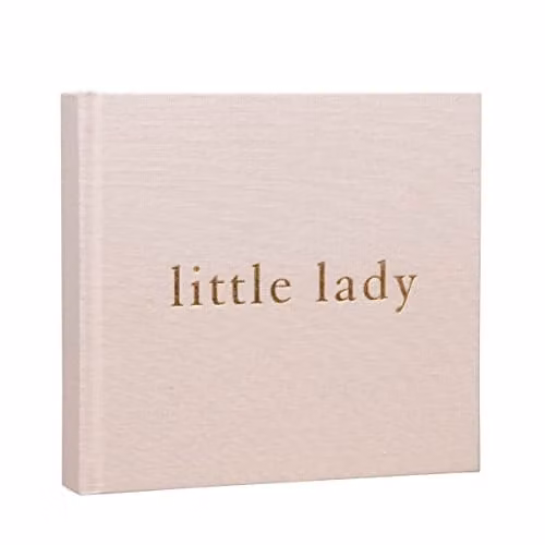 Bambino by Juliana Little Lady Linen Photo Album in Pink and Gold