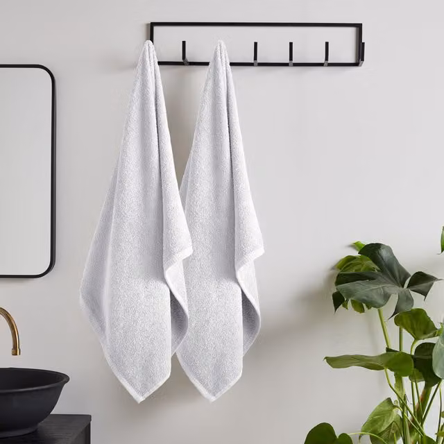 Catherine Lansfield Quick Dry Fluffy Cotton Bath Sheet Towels, 2 Pack, White