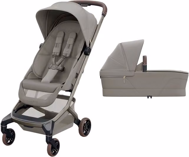 Maxi-Cosi Fame 3-in-1 Cabin Pushchair with Carrycot, Infant Car Seat and Raincover in Sapphire Sand