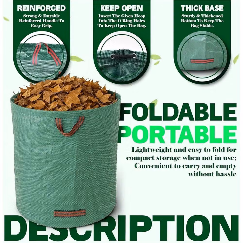 VOGREX 2x 500L Heavy Duty Garden Waste Bags in Green – 2