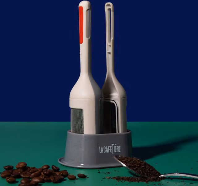 La Cafetiere Brewstir 2-in-1 Tea and Coffee Infuser with Storage Resting Stand, Grey