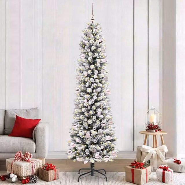 Berkfield Home Artificial Christmas Tree with 300 LEDs in Green, White and Black, Height: 240 cm