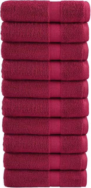 Berkfield Home SOLUND Premium Cotton Terry Bath Towels, 10-Piece Set, Red, W: 100 cm x L: 150 cm, 600gsm – 1