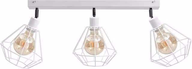 Foskal Modern White Metal Ceiling Spotlight Bar, 65cm, 3x E27, Dimmable