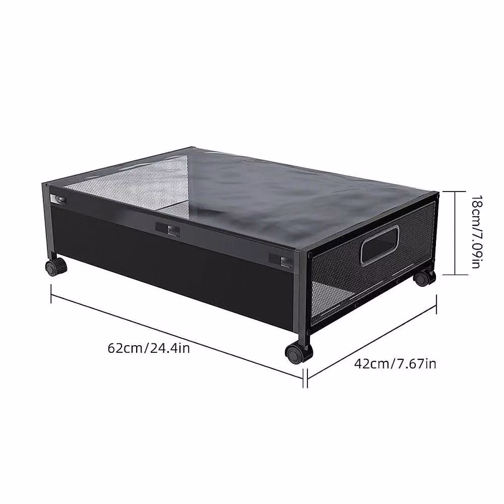 YnysTec Portable Underbed Storage Box on Wheels in Black – 3
