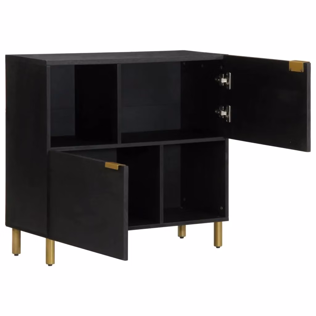 Berkfield Home Modern Black Matt Sideboard, W/D/H: 80 x 33 x 75 cm – 2