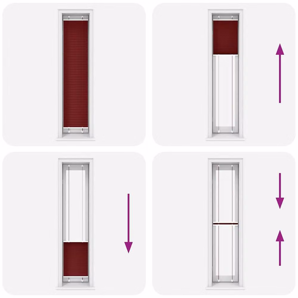 Berkfield Home Single Pleat Blind in Bordeaux Red, W: 40 cm, H: 200 cm – 3