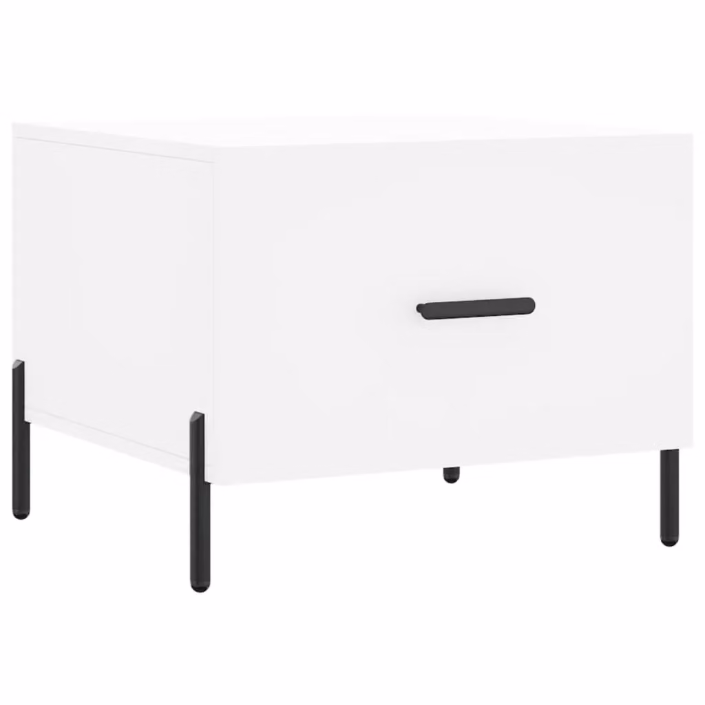 Berkfield Home White Square Coffee Table in Engineered Wood W/D/H: 50 x 50 x 40 cm – 2