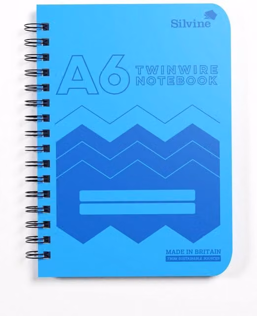 Silvine A6 Polypropylene Wire Notebook in Blue and Multicolour