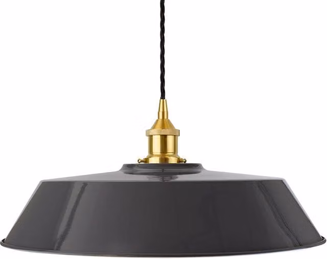 SE Home Chancery Suspended Pendant Light in Slate Grey and Polished Brass