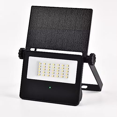 Harper Living Solar LED Outdoor Floodlight with Motion and Dusk Sensor, Black, 860 Lumens, 6500K Cool White, IP65 Weatherproof – 1