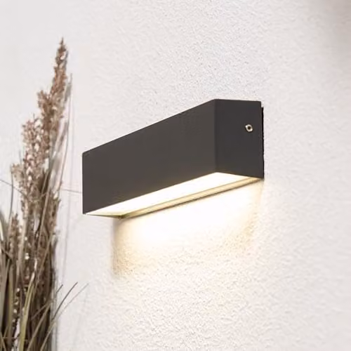 CGC Lighting Adanna Modern Rectangular Black Aluminium Outdoor LED Wall Light with Cool White 4000k Illumination – 1