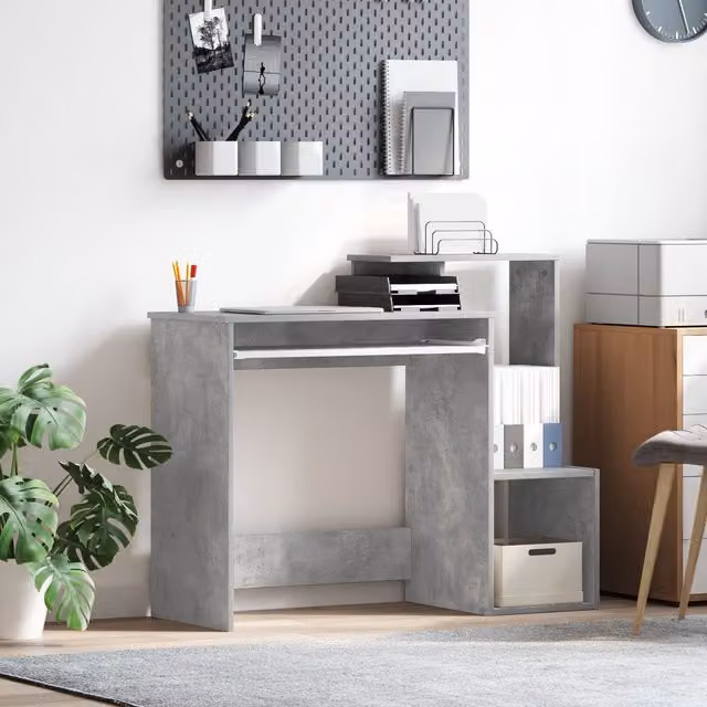Berkfield Home Industrial Grey Concrete Effect Computer Desk