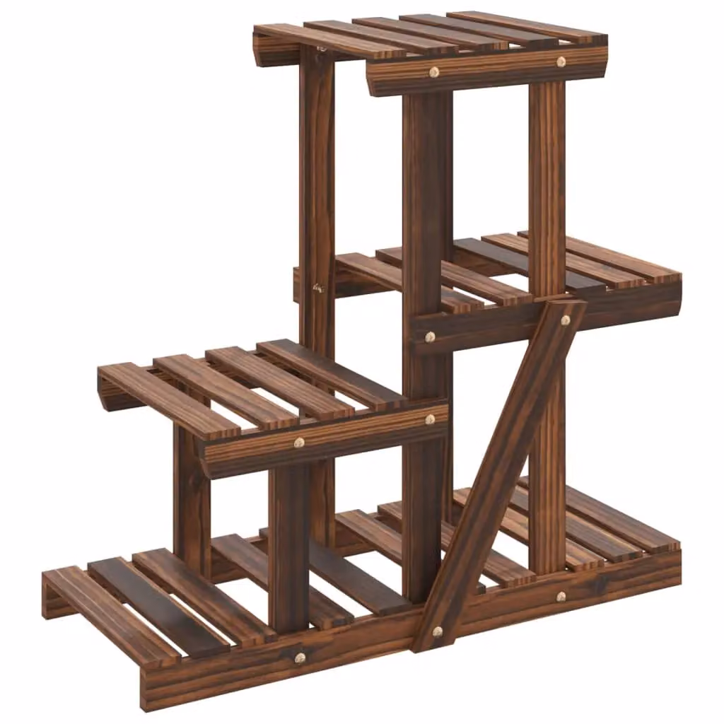 Berkfield Home Retro Solid Wood Flower Stand in Brown, W/D/H: 58 x 25 x 51 cm – 2