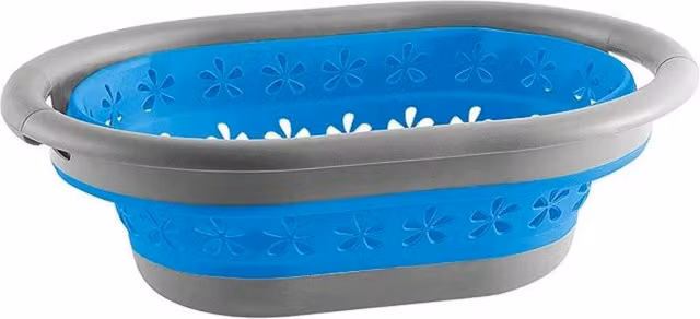 EONLION Collapsible Laundry Basket and Washing Clothes Bin in Blue, Height: 100 cm