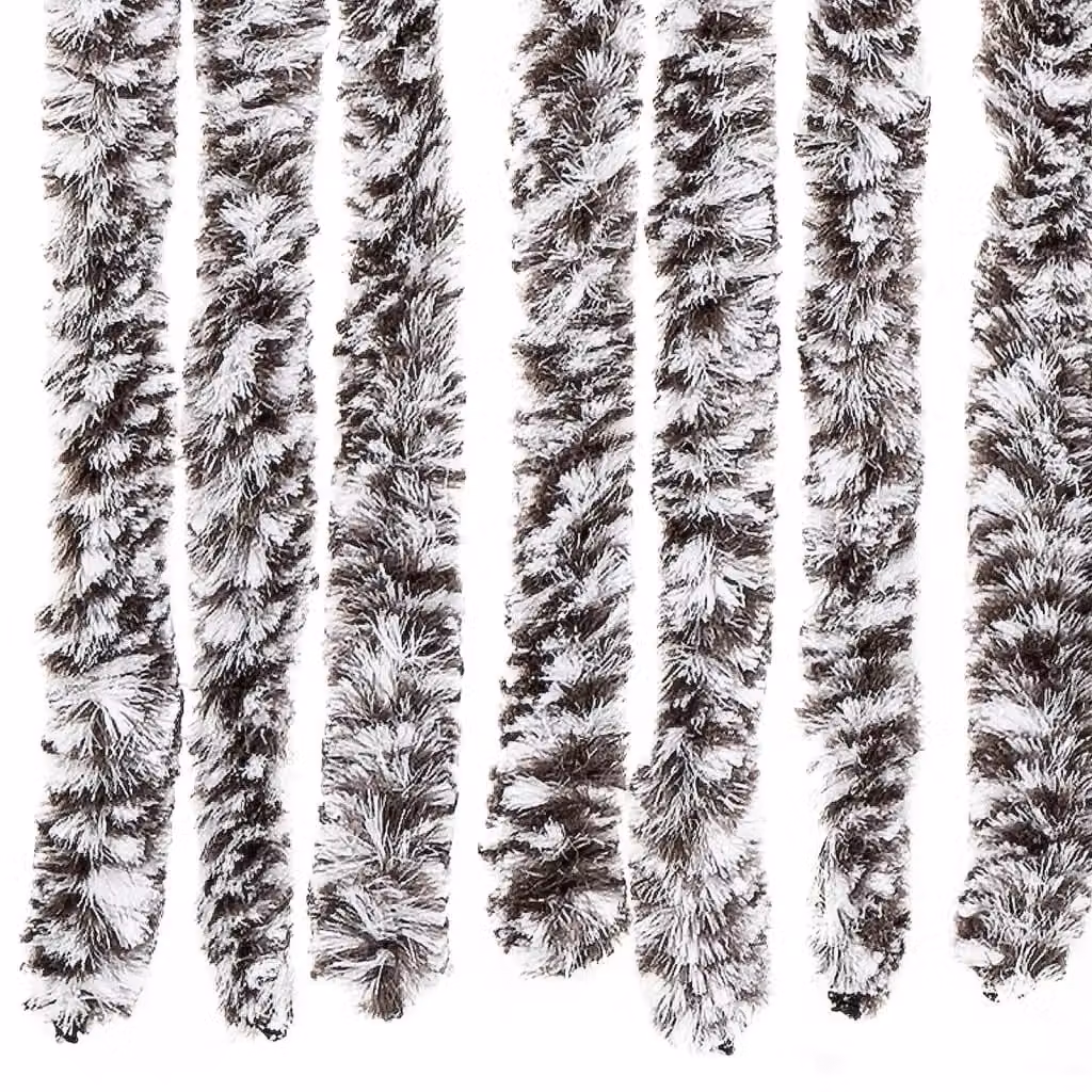 Berkfield Home Striped Chenille Insect Curtain in Brown and Beige, W: 56 cm, H: 200 cm – 3