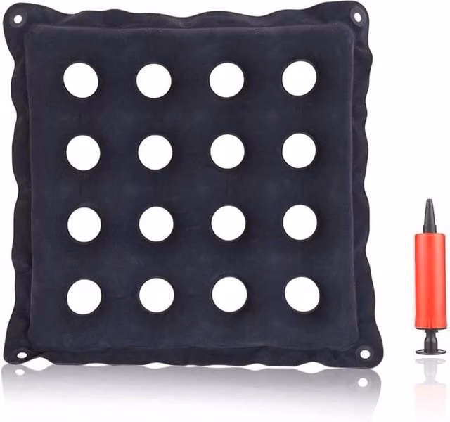 PAWNORA Inflatable Anti-Bedsore Seat Cushion and Tailbone Pad for Wheelchairs in Purple – 1