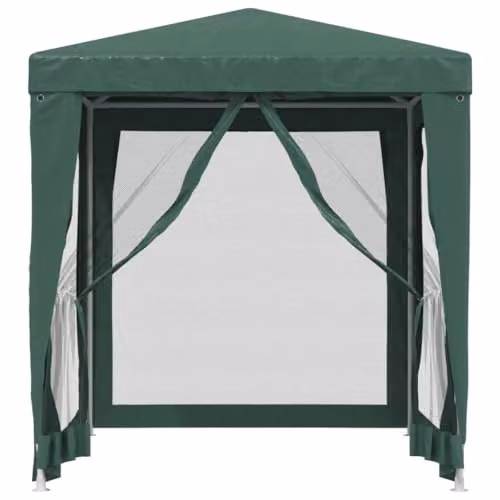 vidaXL Party Tent in Green with 4 Mesh Sidewalls, W: 200 cm, D: 200 cm, H: 240 cm – 5