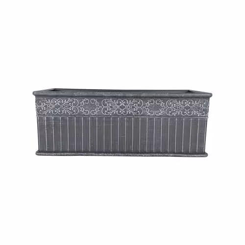 Garden Gear Damask Lead Effect Grey Planter Trough, 45cm – 1