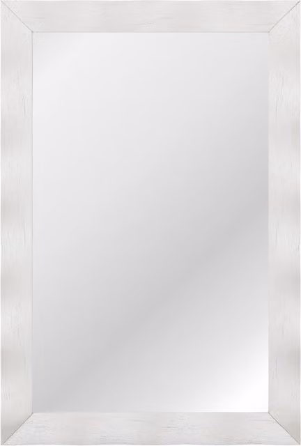 Costway Rustic Farmhouse Wood Vanity Wall Mirror in White, W: 106 cm, H: 71 cm