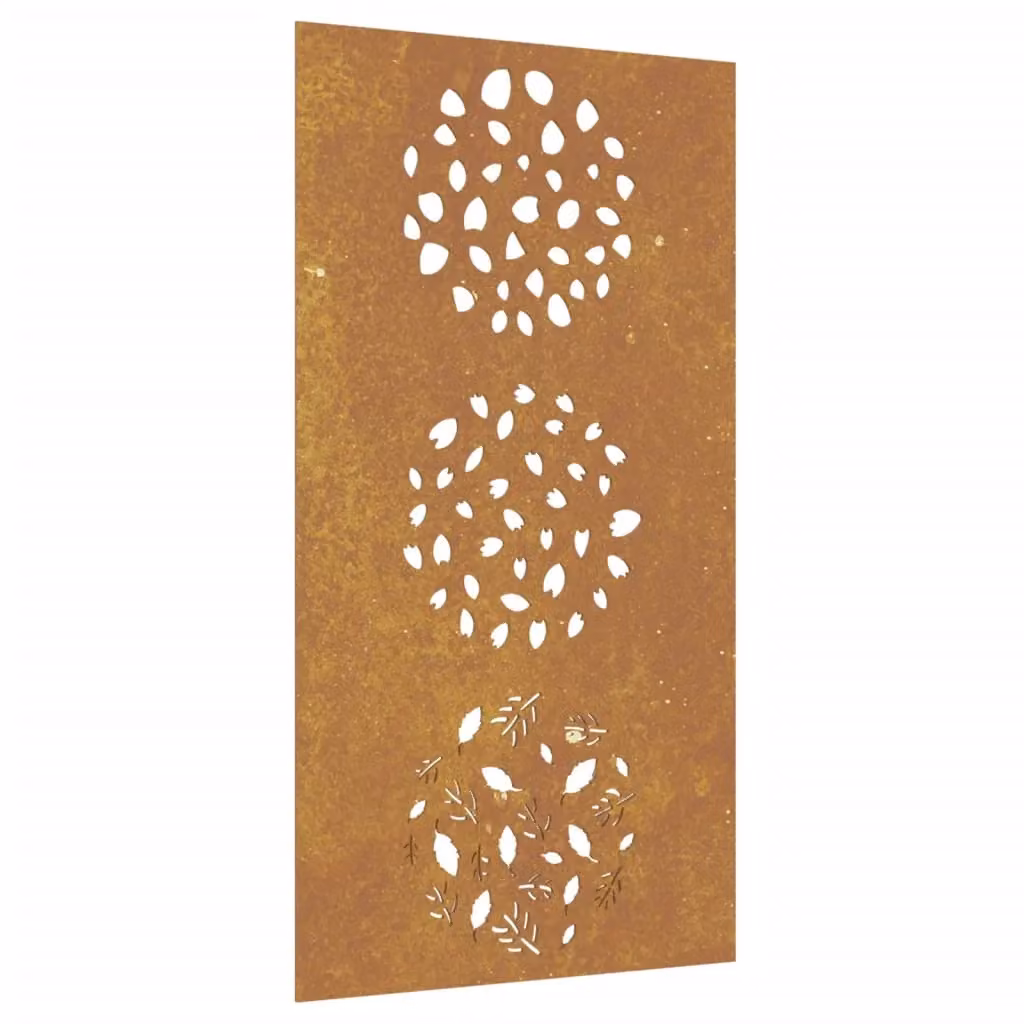Berkfield Home Garden Brown Corten Steel Floral Leaf Wall Decoration, W: 105 cm, H: 55 cm – 2
