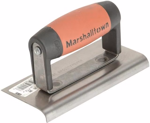 Marshalltown M36d Steel Cement Edger with Straight End and Durasoft Handle, Multicolour, 6 x 3in
