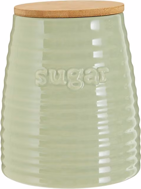 Orsina Maison by Premier Winnie Green Dolomite Airtight Sugar Canister with Bamboo Lid – 1
