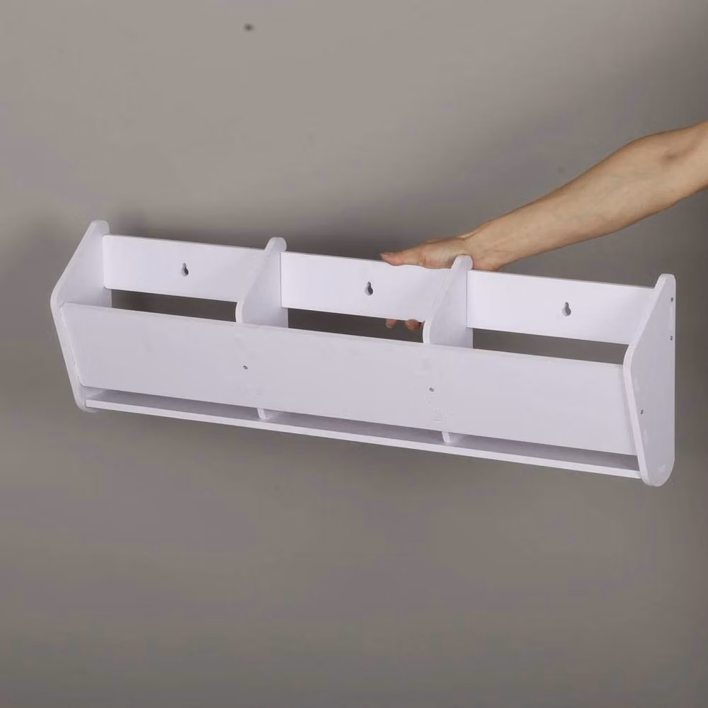 FLAVORA White Wall Mounted Shoe Rack for Hallway Storage, W: 80 cm – 2