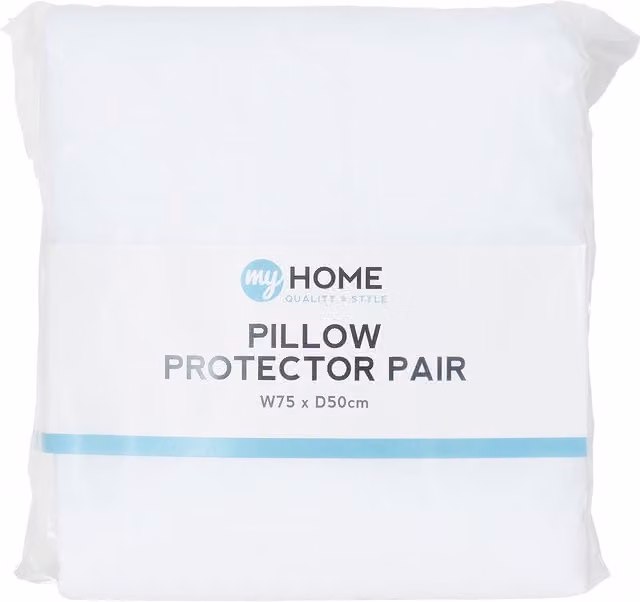 My Home Plain White Pillow Protector Pair