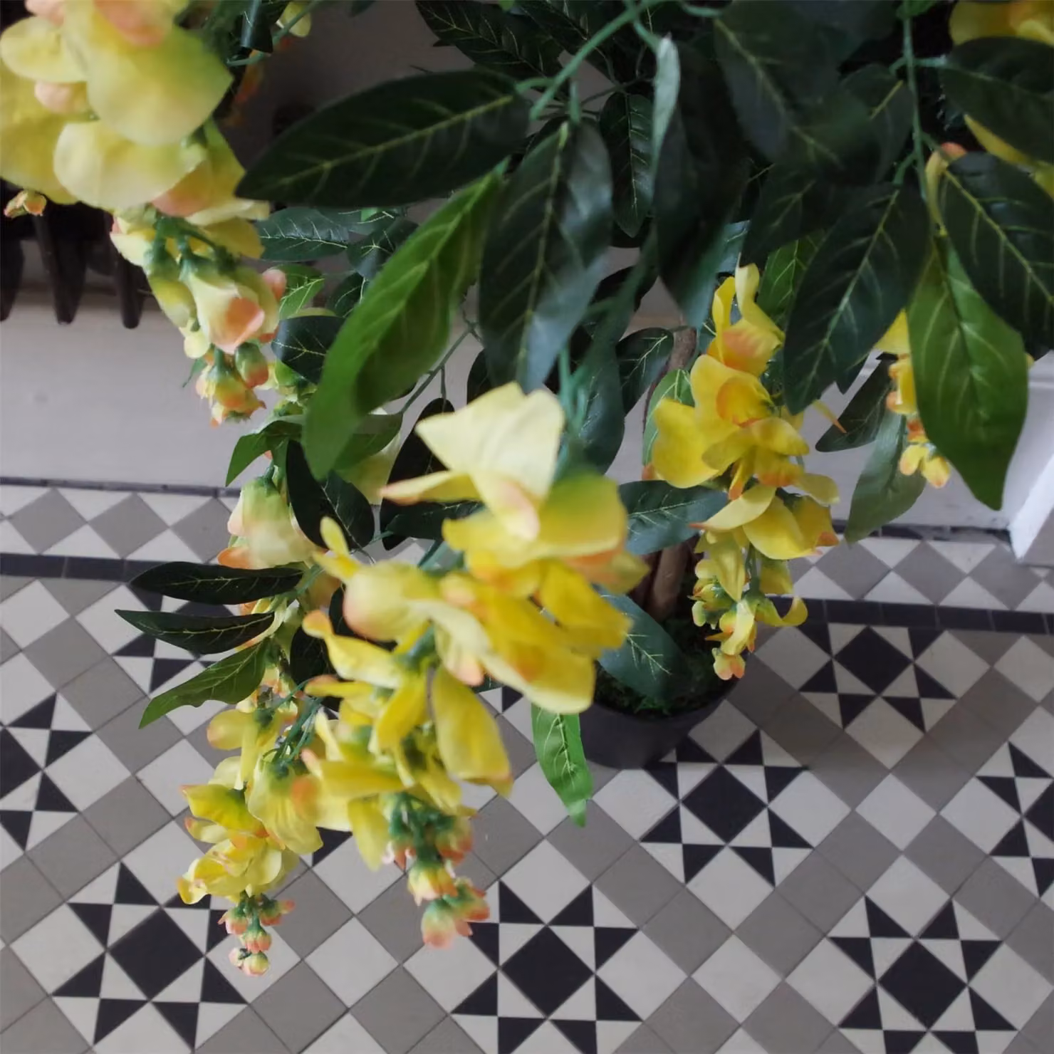 Leaf 120cm Artificial Yellow Flowering Wisteria Tree – 2