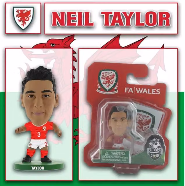 SoccerStarz Neil Taylor Wales Mini Figure, Red, Height: 5 cm