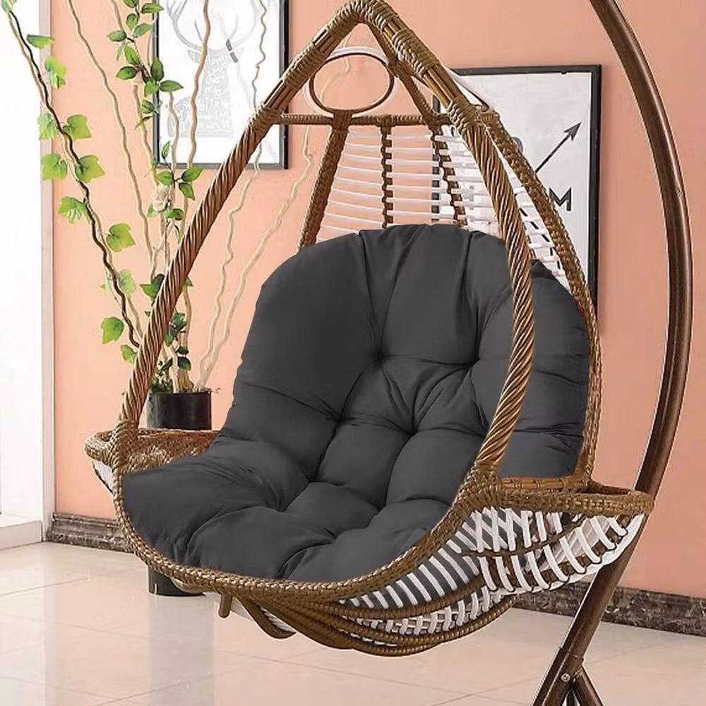 NESTLUNE Large U Shaped Black Polyester Seat Pad for Hanging Egg Chairs, W/D/H: 190 x 100 x 15 cm – 5