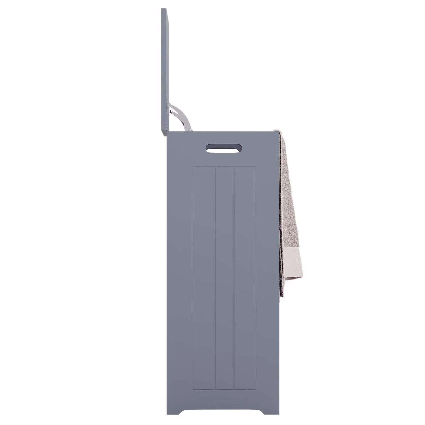 Home Discount Bath Vida Laundry Hamper with Lid, Grey, Freestanding Compact Bathroom Storage Unit – 3