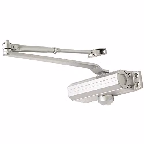 Loops Fixed Power Overhead Door Closer with 180 Degree Opening for 60kg Doors in Silver
