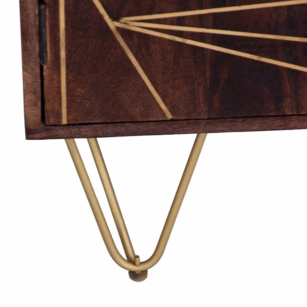 IH Design Jusleen Solid Mango Wood Large Sideboard in Brown and Gold – 4