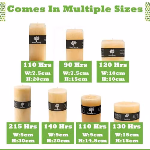Nicola Spring Vanilla Scented Pillar Candles, Beige, Pack of 3, W: 9.0 cm, D: 9.0 cm, H: 14.5 cm – 6