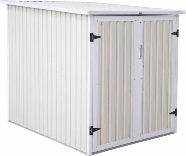 sweeek Galvanised Steel 2-Bike Shelter with Anchoring Kit in Beige