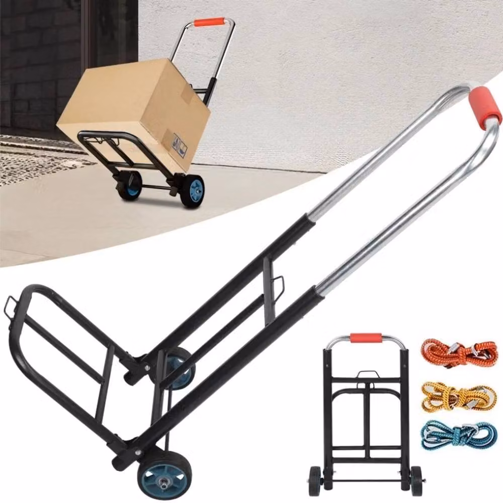 NESTLUNE Heavy Duty Folding Sack Truck in Black, 55kg Capacity, W: 52 cm – 3