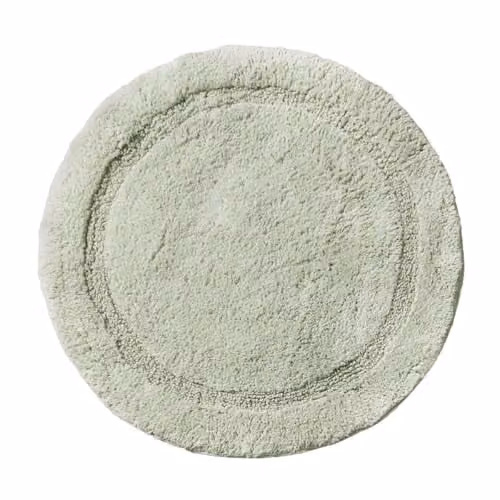 Allure Bath Fashions Round Cotton Non-Slip Bath Mat, Green, Diameter: 65 cm – 1