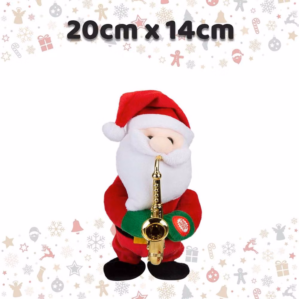VFM e-Store Musical Santa Christmas Decoration, Red, W: 20 cm, H: 14 cm – 2