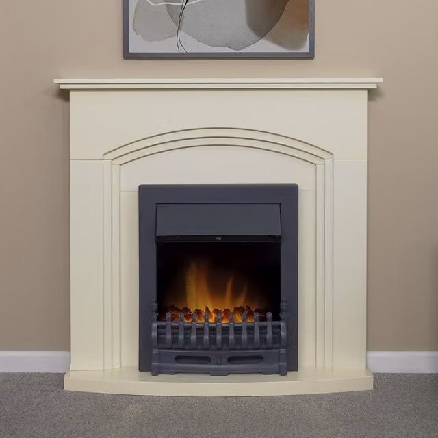 Adam Truro Fireplace in Cream with Blenheim Electric Fire in Black