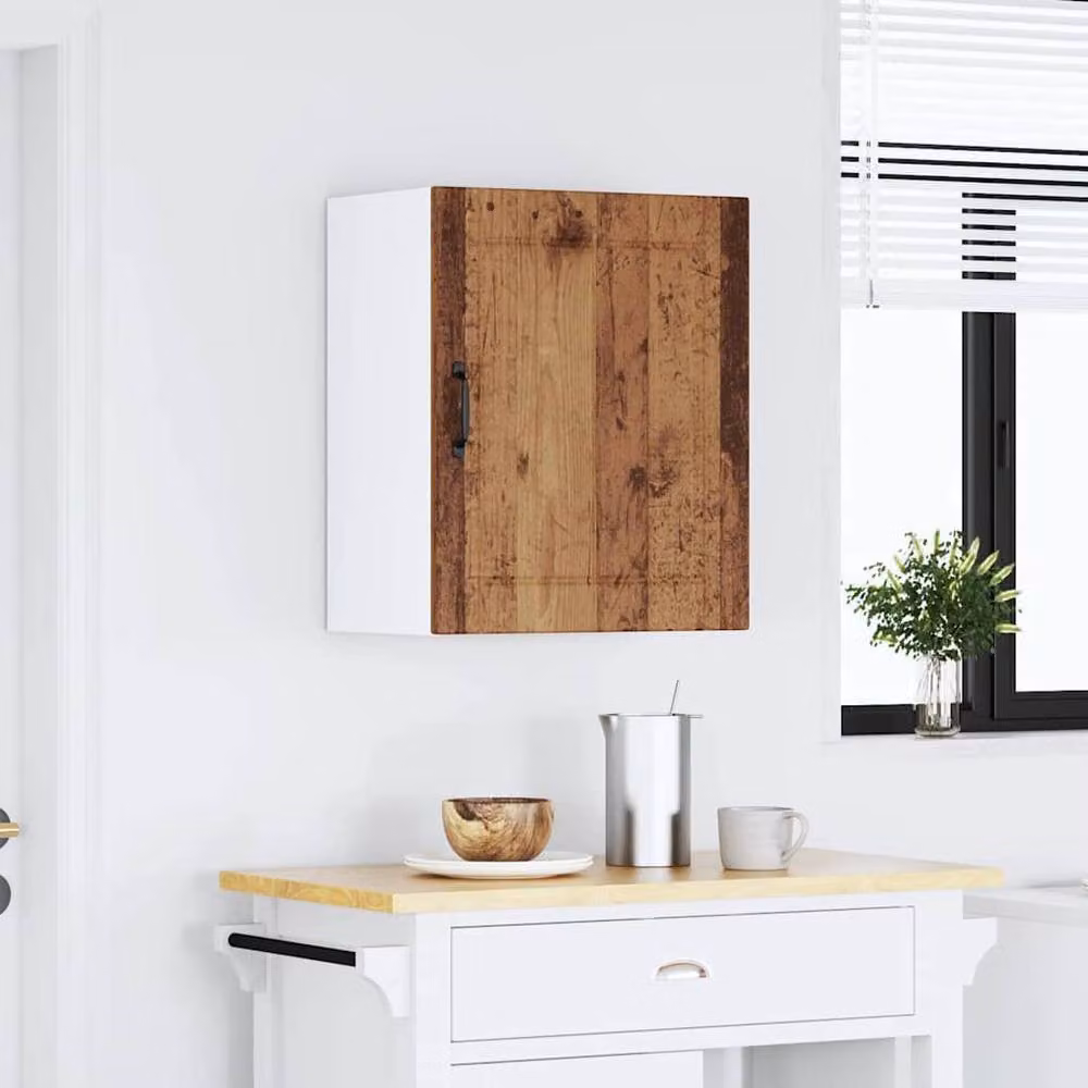 Berkfield Home Lucca Wall Mounted Kitchen Cabinet in Brown Old Wood with Glass Doors – 2