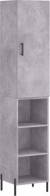 Berkfield Home Highboard in Concrete Grey, W/D/H: 34.5 x 34 x 180 cm – 1