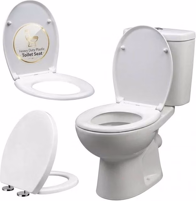 Korvixa White Oval Soft Close Toilet Seat with Quick Release and Removable Design – 1